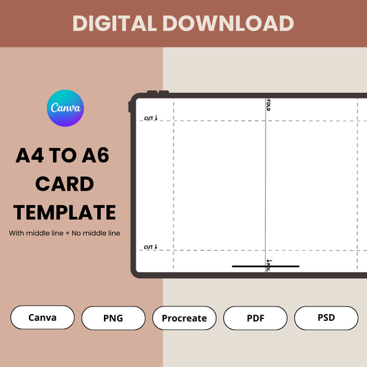 download to prints Sell personalized cards with our editable A4 to A6 blank template 