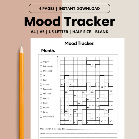 download to prints Digital download Mood tracker tetris